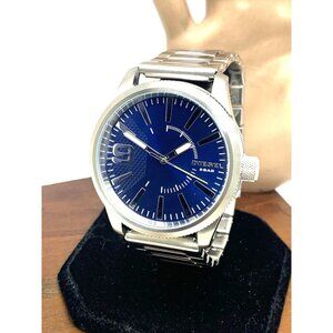 Diesel Men's Watch DZ1763 Rasp Quartz Blue Dial Silver Stainless Steel 47mm